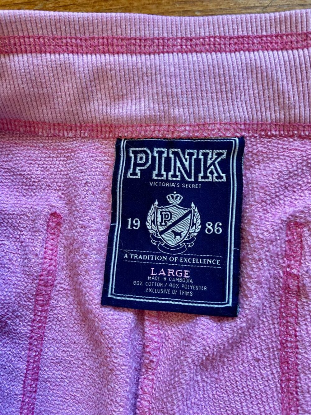 Victorias Secret PINK Flare Sweat Pants Drawstring Cotton Lightening Bolt Low L - Picture 12 of 14